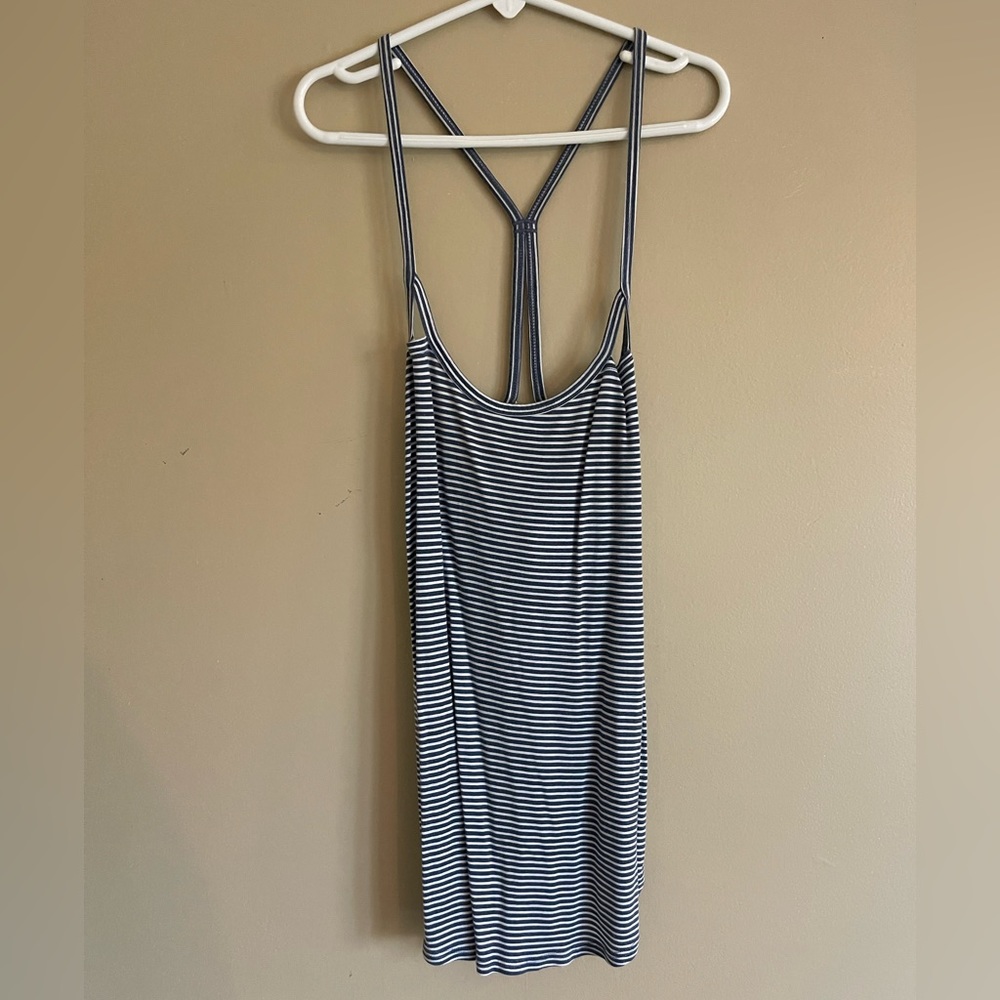 Abercrombie blue and white stripe tank